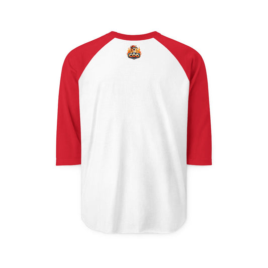 Cat Adventure Raglan Shirt – Funny Superhero & Pirate Cat Collage 3/4 Sleeve