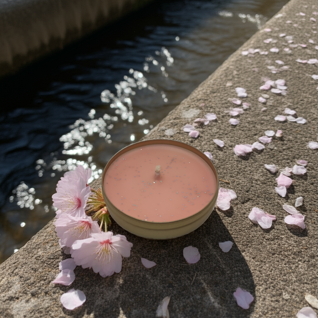 Japon Kiraz Çiçegi kokulu 50cc 8 saat yanmalı mum