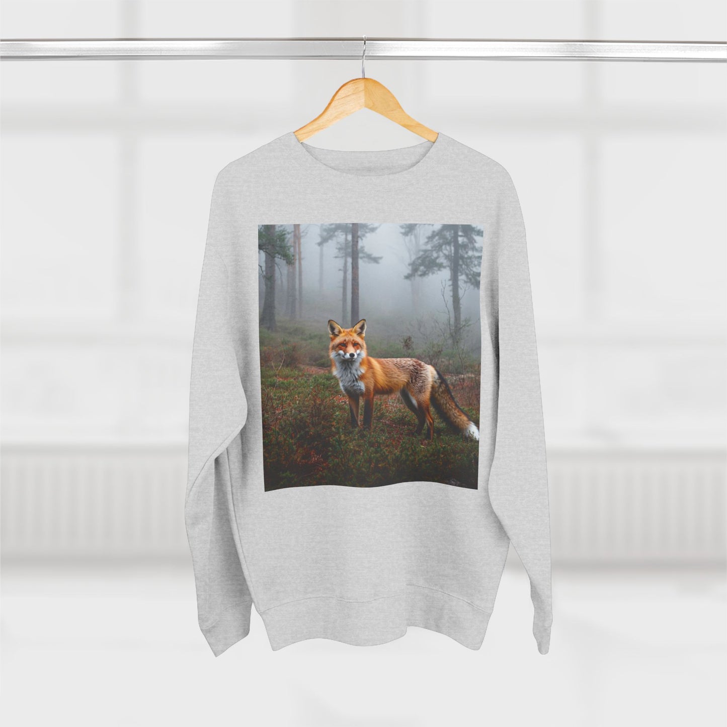 Cozy Forest Fox Sweatshirt, Unisex Crewneck Pullover, Nature Lover Gift, Fall Wardrobe Essential, Outdoor Adventure Apparel