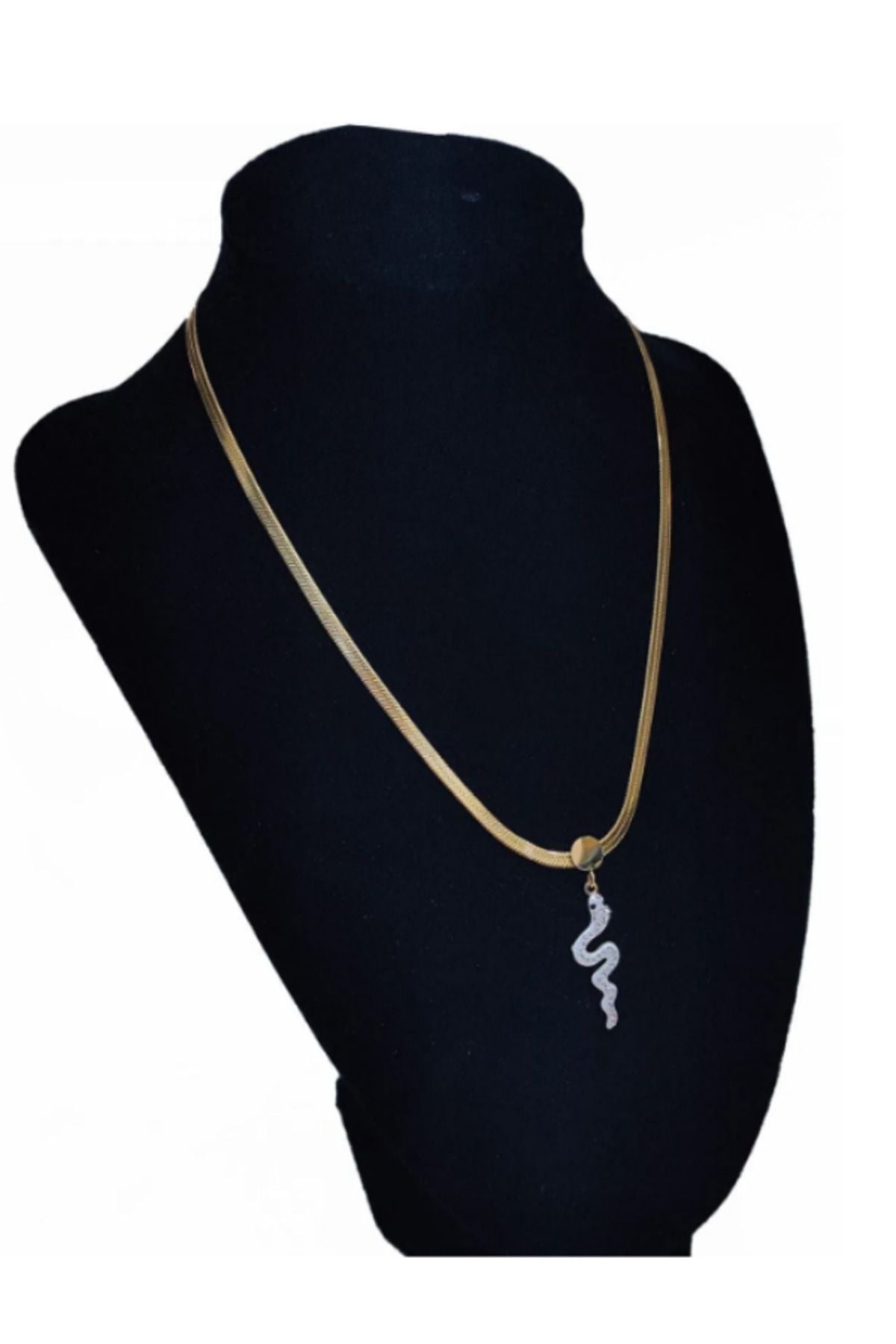 Altın Renk İtalyan Yılan Çelik Kolye