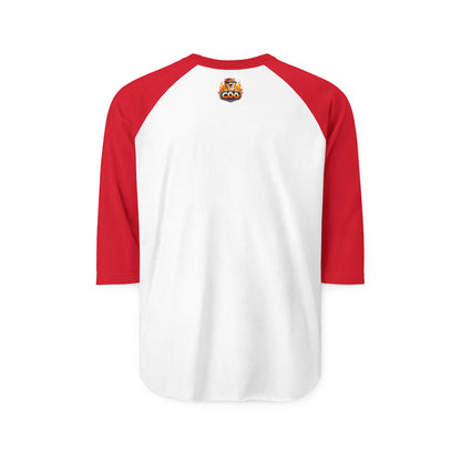 Cat Adventure Raglan Shirt – Funny Superhero & Pirate Cat Collage 3/4 Sleeve