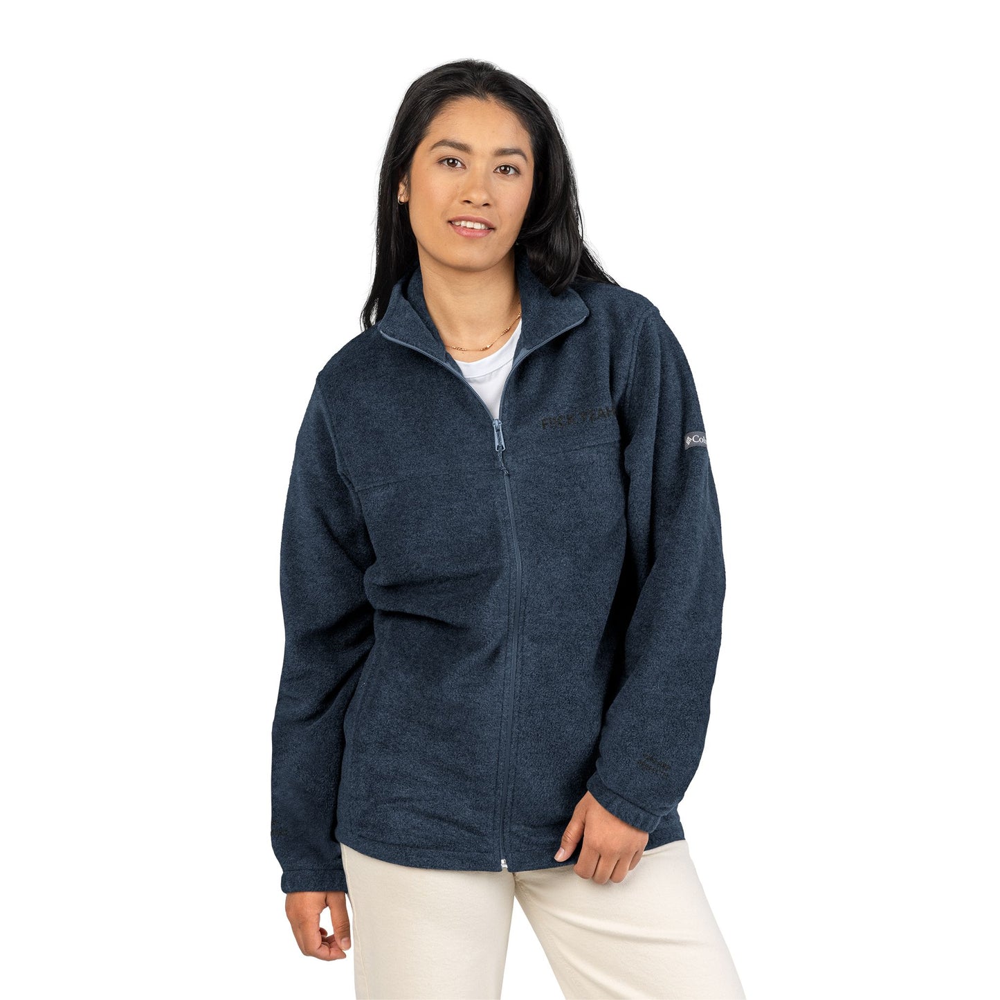 Embroidered Columbia Fleece Jacket — Classic Zip-Up Outdoor Fleece