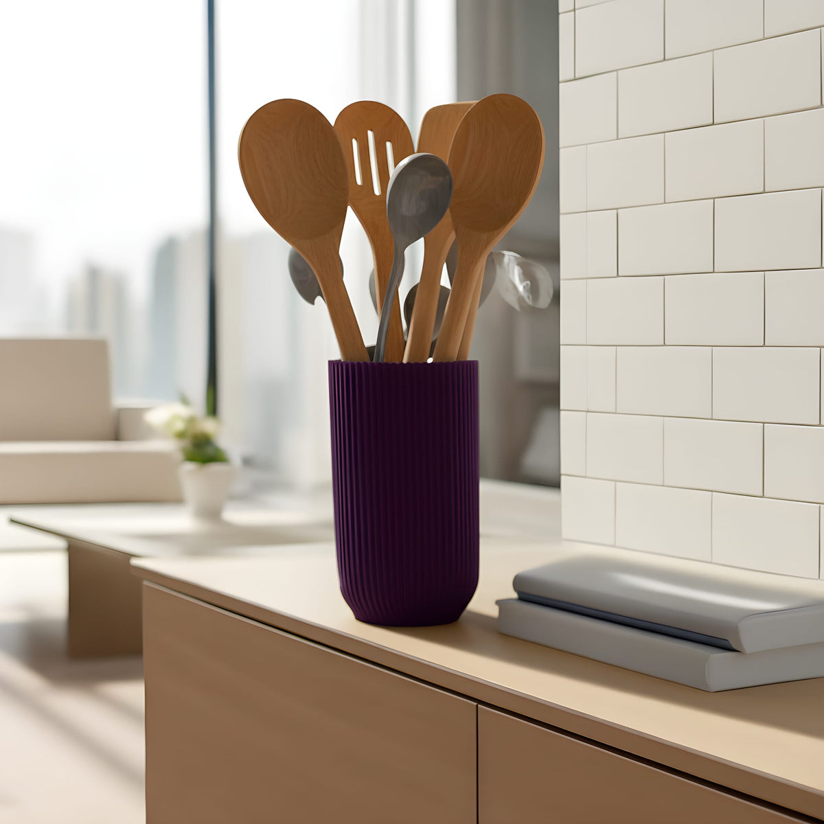 Modern Minimalist Mutfak Kaşıklığı Kaymaz Tabanlı, Dekoratif Kaşık