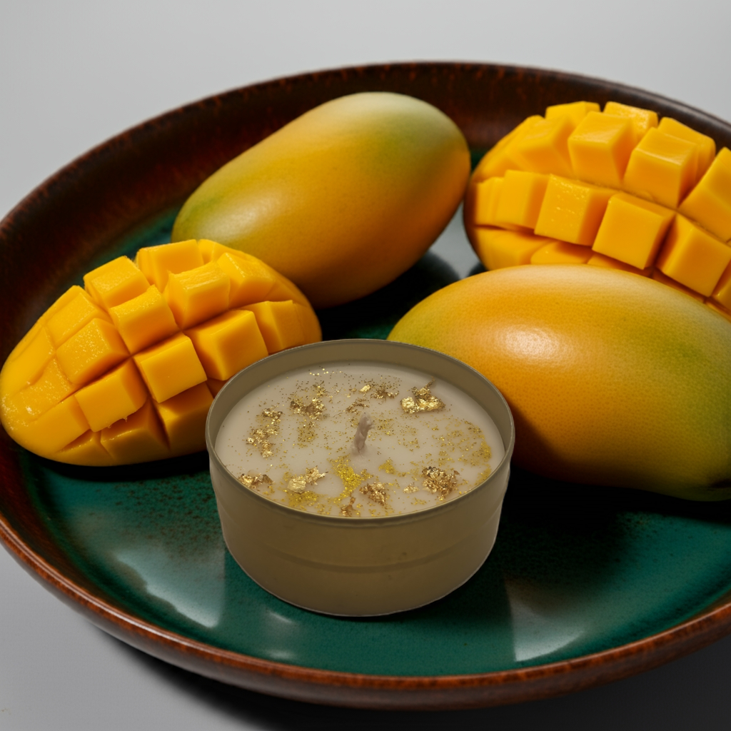 Mango aromalı 75cc altin süs motifli mum