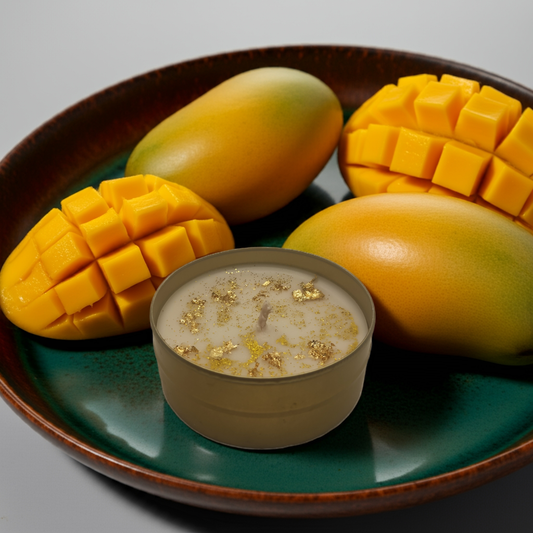 Mango aromalı 75cc altin süs motifli mum