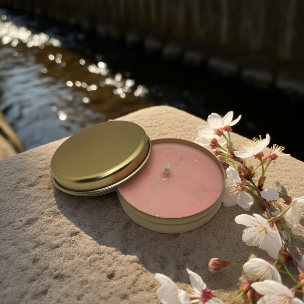 Japon Kiraz Çiçegi kokulu 50cc 8 saat yanmalı mum