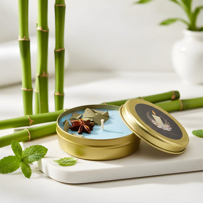 Eucalyptus Serenity – Okaliptüs Aromalı Doğal Kokulu Mum (50 g Metal Kutu)