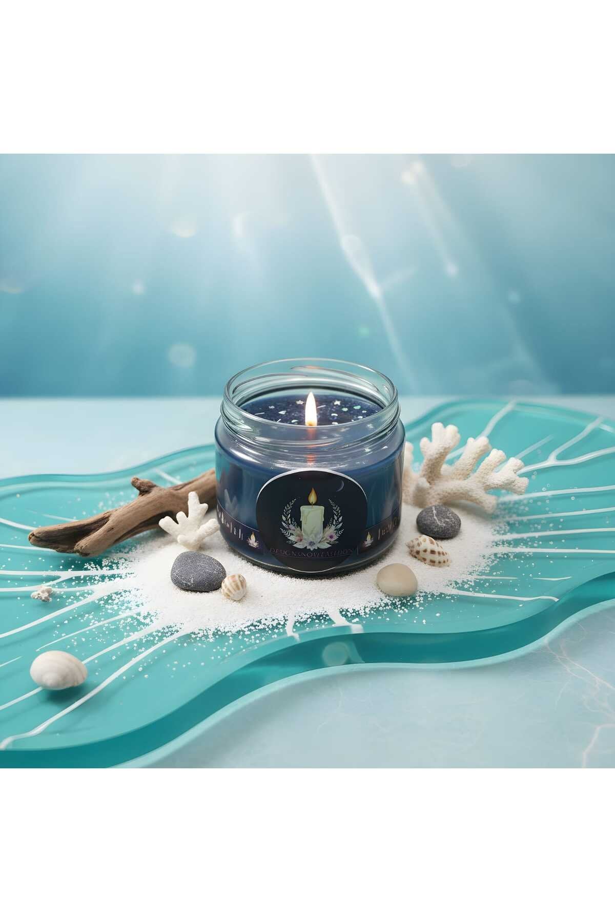 El Yapımı Dekoratif Kokulu Mum Doğal İçerik, Uzun Süreli Yanış,Metal Cam Tasarım